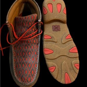 Twisted X Casual Shoes Womens Padded Collar Driving Moc Bomber WDM0147 Gray 10M